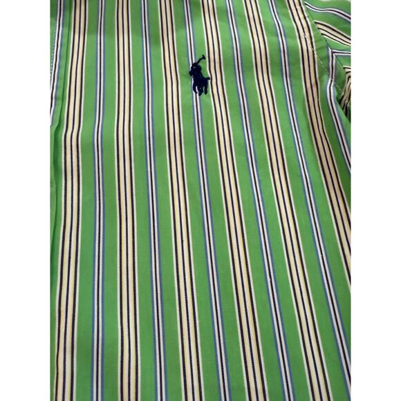 Ralph Lauren Boys Long Sleeve Green Strip Shirt Boys Sz 6 (06) - Picture 3 of 9